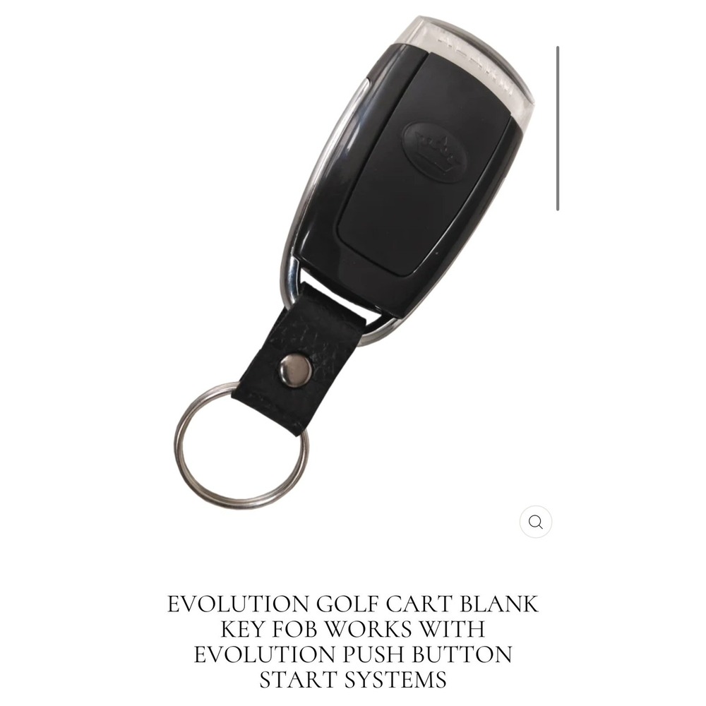 Evolution Golf Cart Blank Key Fob Push Button Start D5 D6 Tara ECE24092013 Black